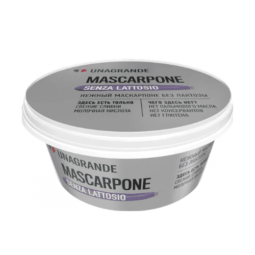 Маскарпоне без лактозы UNAGRANDE 80% 250г.